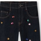 Girls Blue Jewel Denim Jeans, 1, hi-res