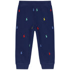 Baby Boys Navy Blue Logo Tracksuit, 1, hi-res