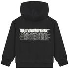 Black Logo Hooded Zip Up Top , 1, hi-res