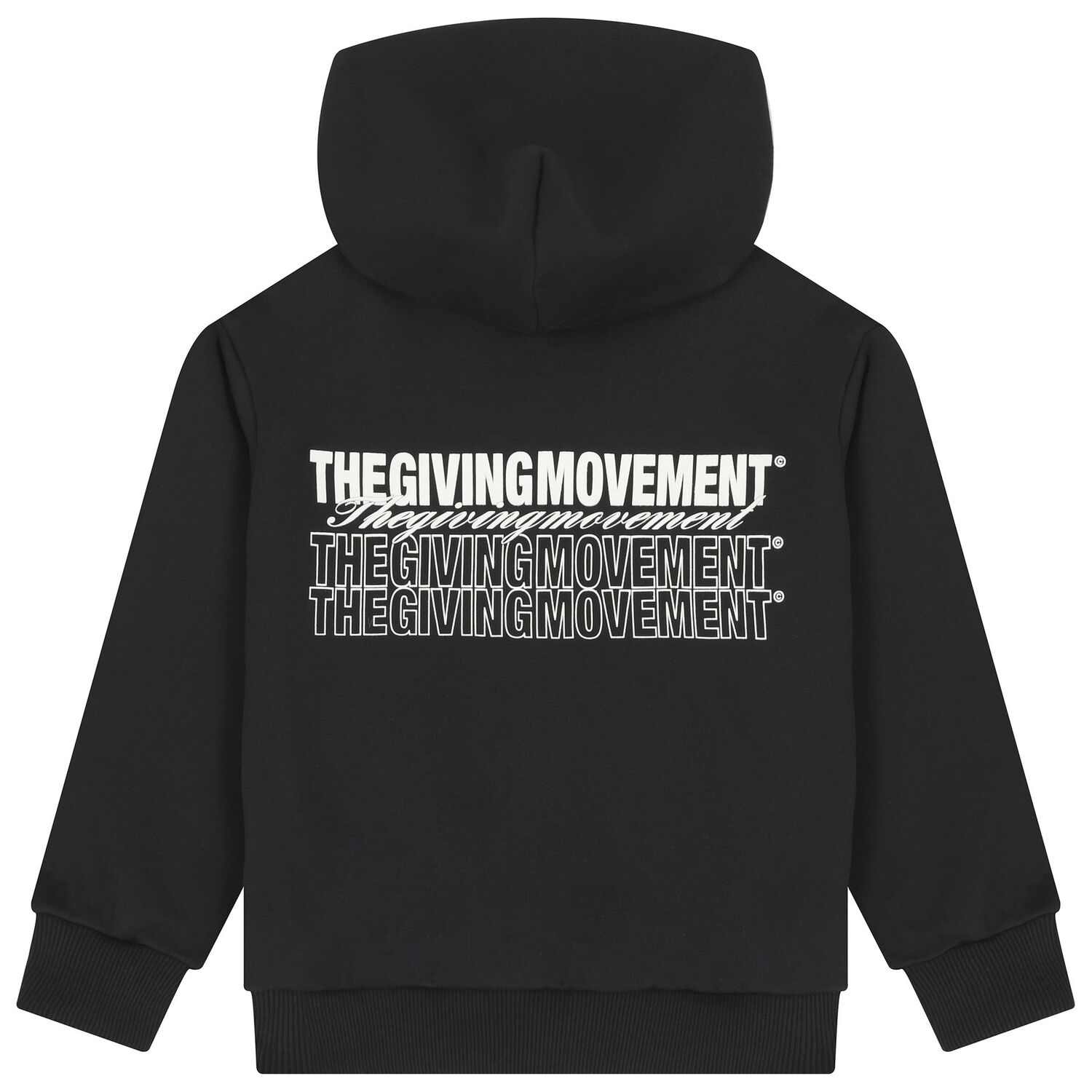 Black Logo Hooded Zip Up Top , 1, hi-res