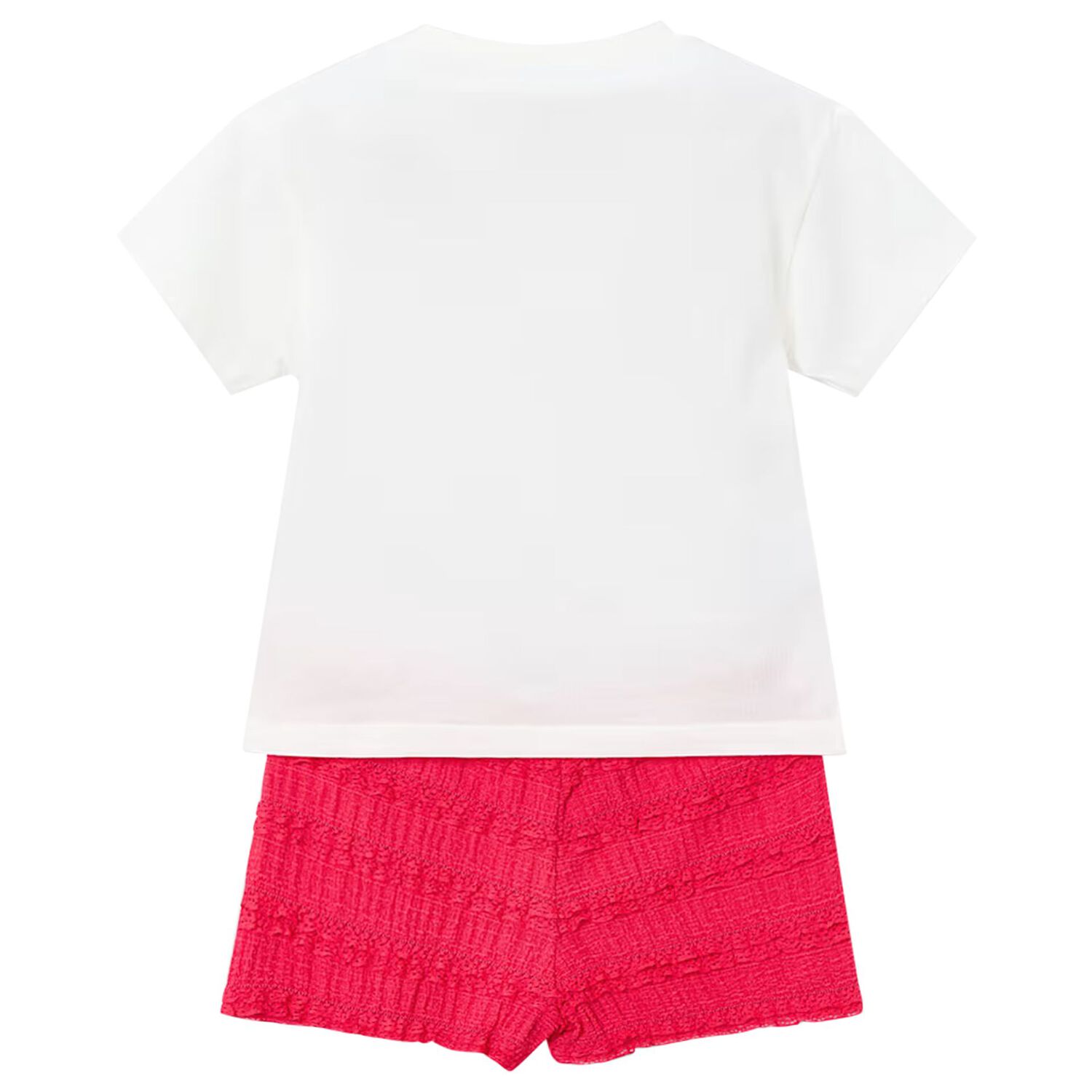 Girls White & Pink Shorts Set, 2, hi-res