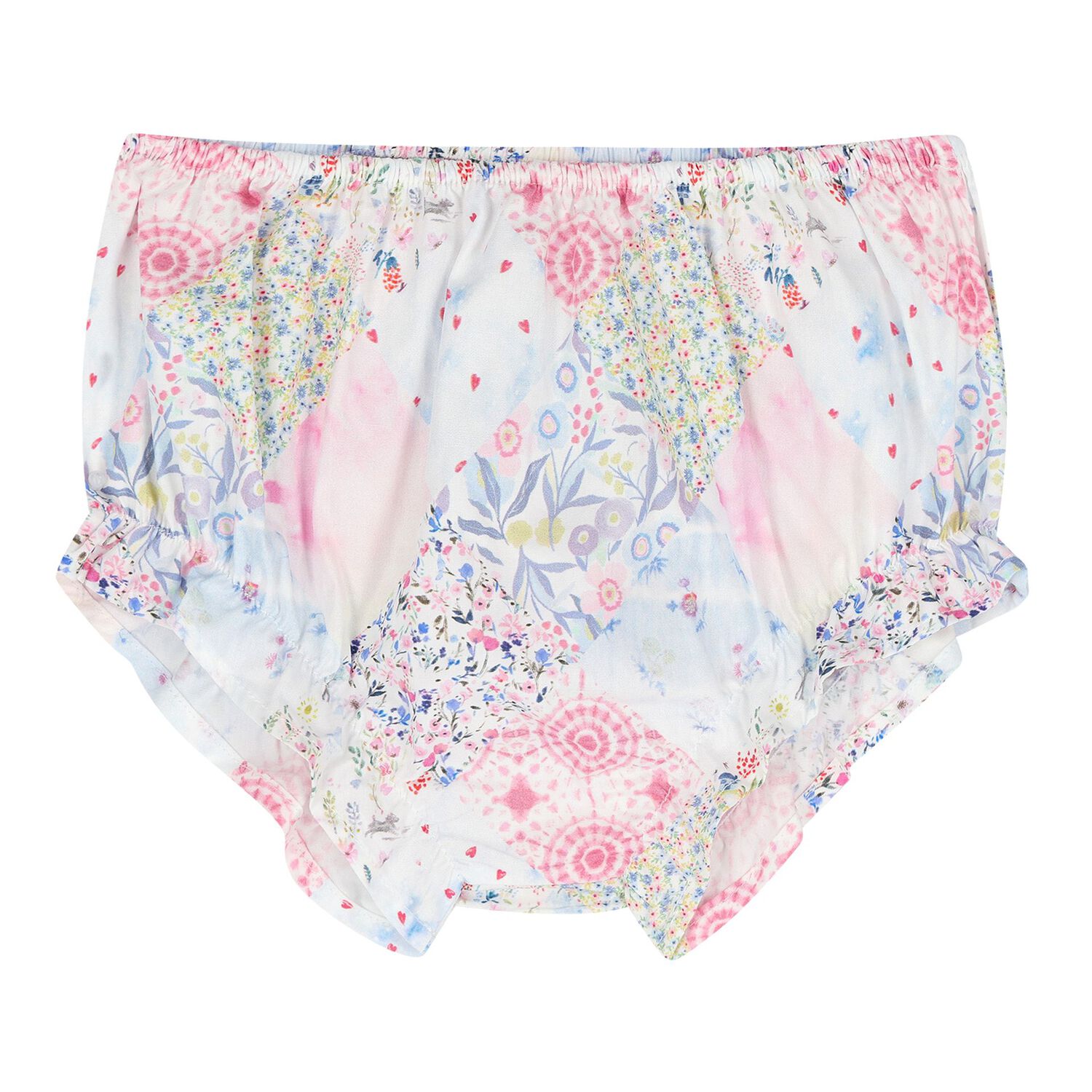 Baby Girls Pink Floral Shirred Dress Set, 1, hi-res