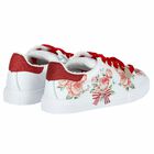 Girls White & Red Teddy Trainers, 1, hi-res