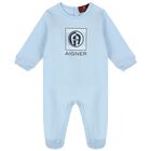 Baby Boys Blue & White Logo Baby Set, 1, hi-res