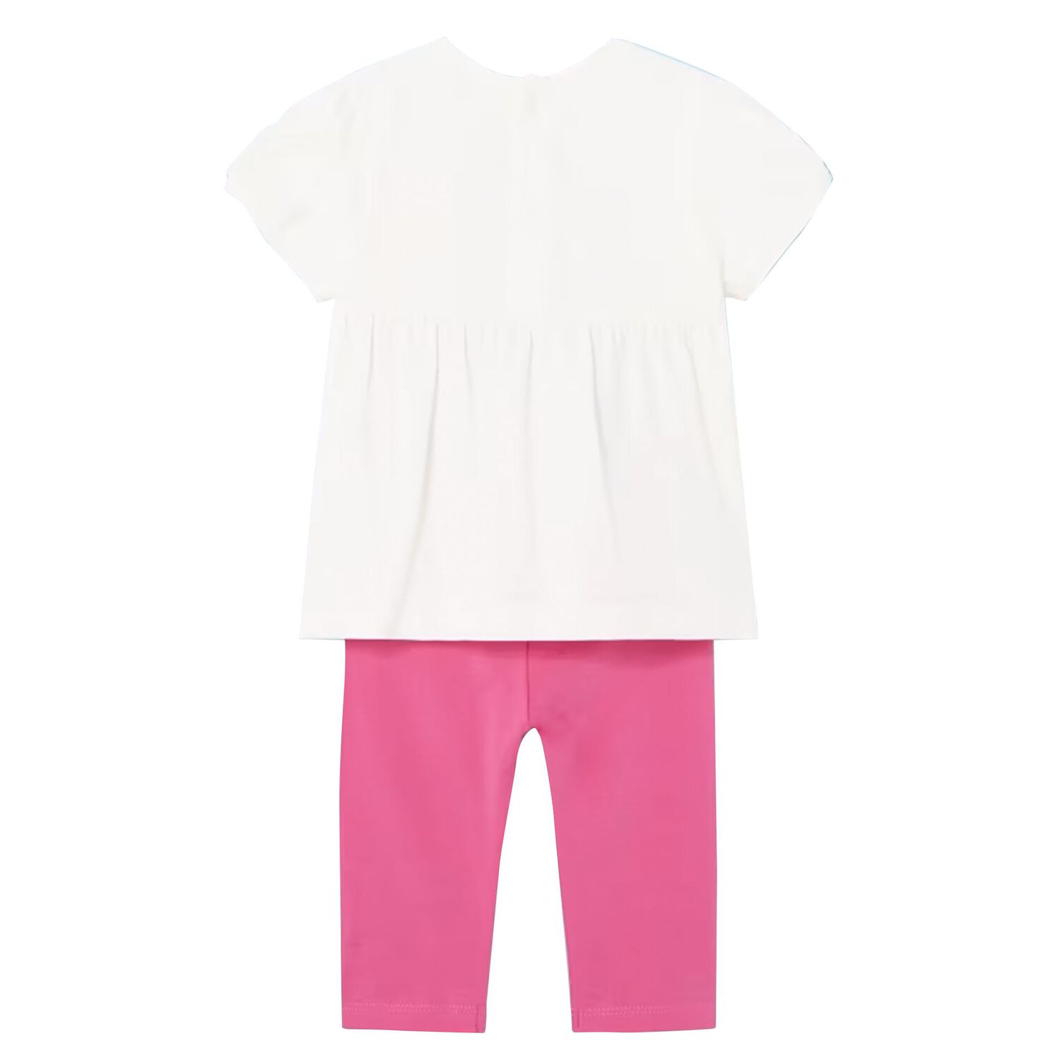Younger Girls White & Pink Leggings Set, 1, hi-res image number null