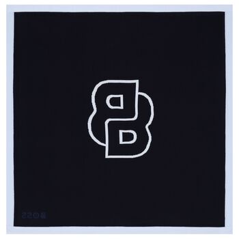 Baby Boys Blue & Navy Blue Logo Blanket