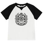 Boys Black & White Logo T-Shirt       , 1, hi-res