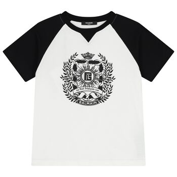 Boys Black & White Logo T-Shirt       