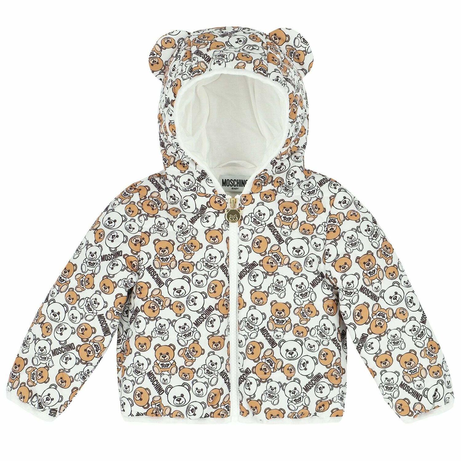 Baby Ivory Teddy Logo Jacket, 1, hi-res