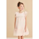 Younger Girls Pink Logo Tulle Dress, 1, hi-res