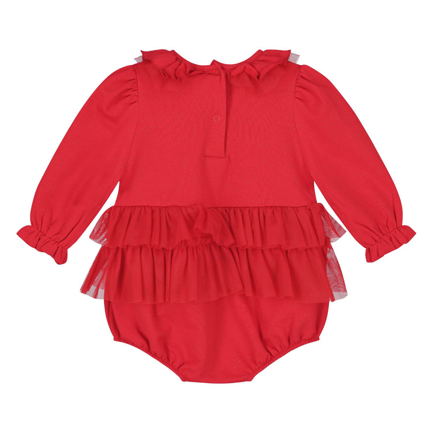 Baby Girls Red Tulle Romper, 1, hi-res image number null