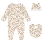 White & Gold Babygrow Gift Set (3 Piece), 1, hi-res