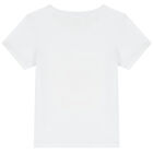 Girls White Sequin Heart Logo T-Shirt, 1, hi-res