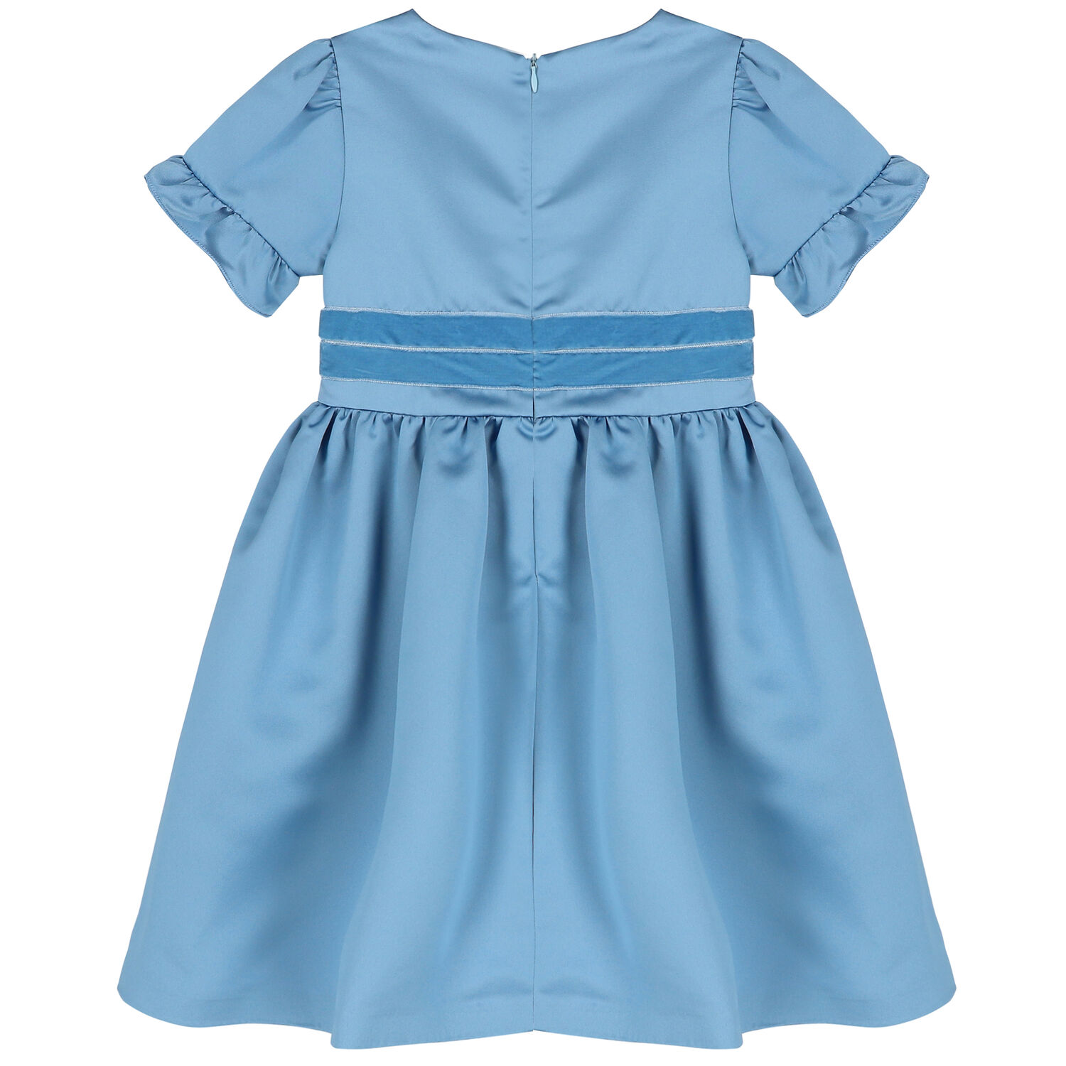 Girls Blue Bow Dress, 1, hi-res