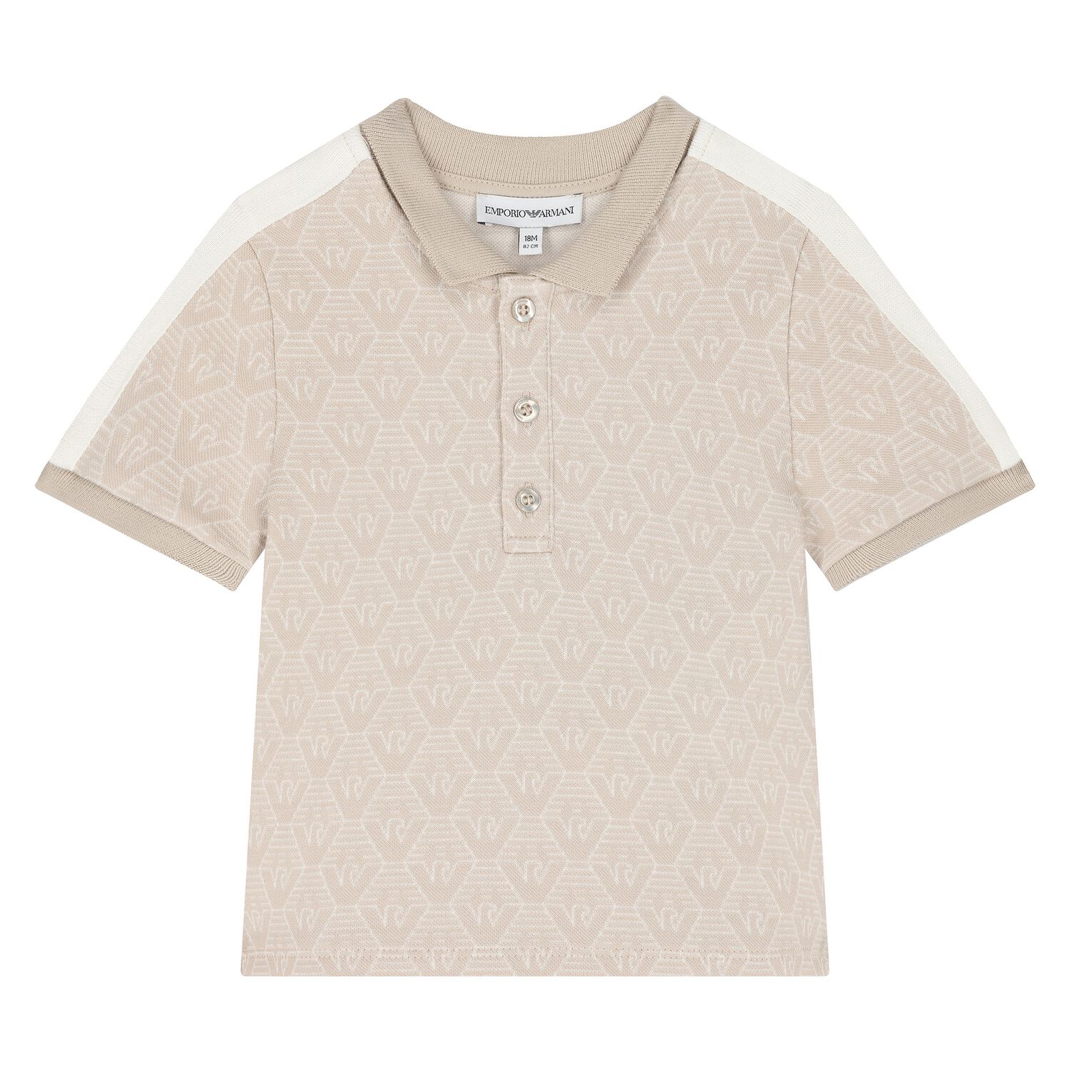 Younger Boys Beige Logo Polo Shirt, 1, hi-res image number null