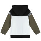 Boys Black White & Khaki Zip-Up Top, 1, hi-res