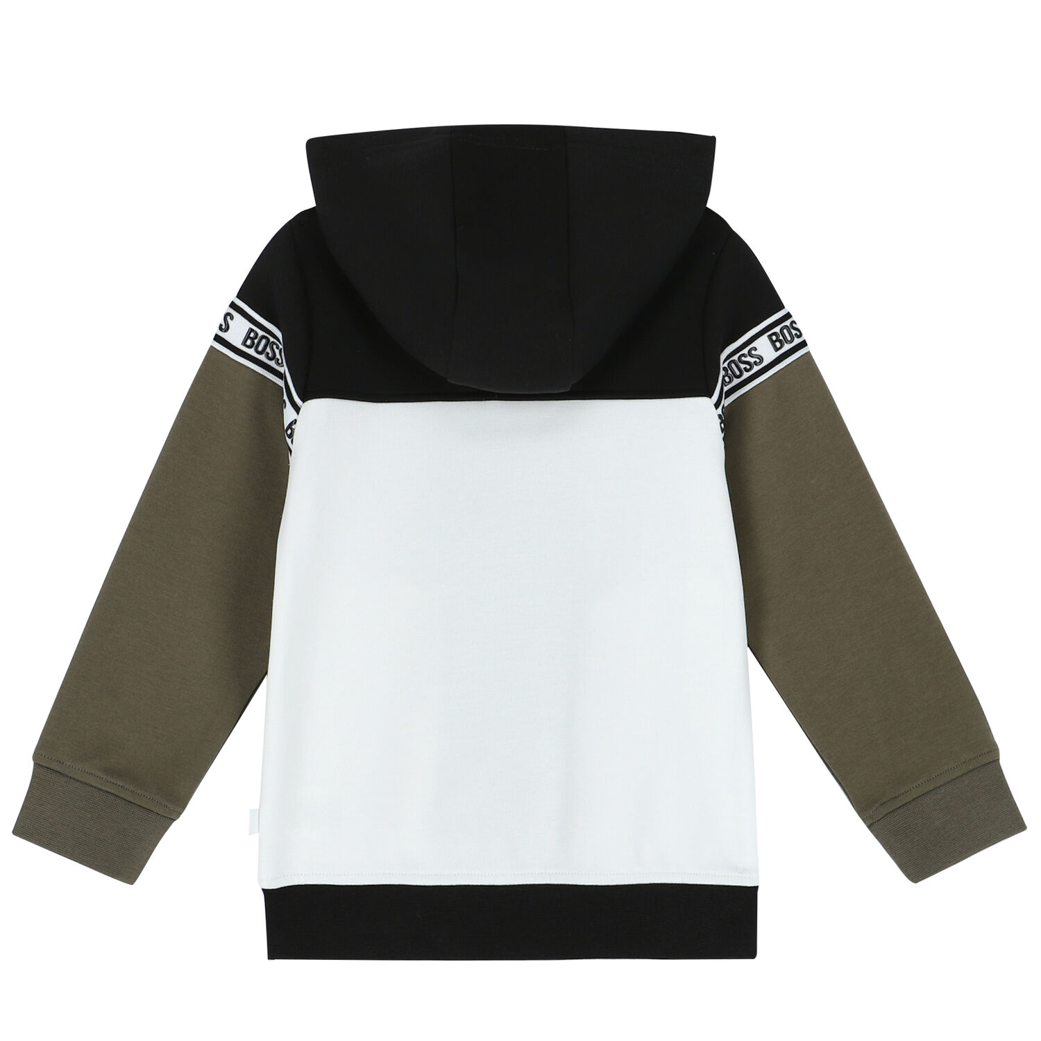 Boys Black White & Khaki Zip-Up Top, 1, hi-res image number null