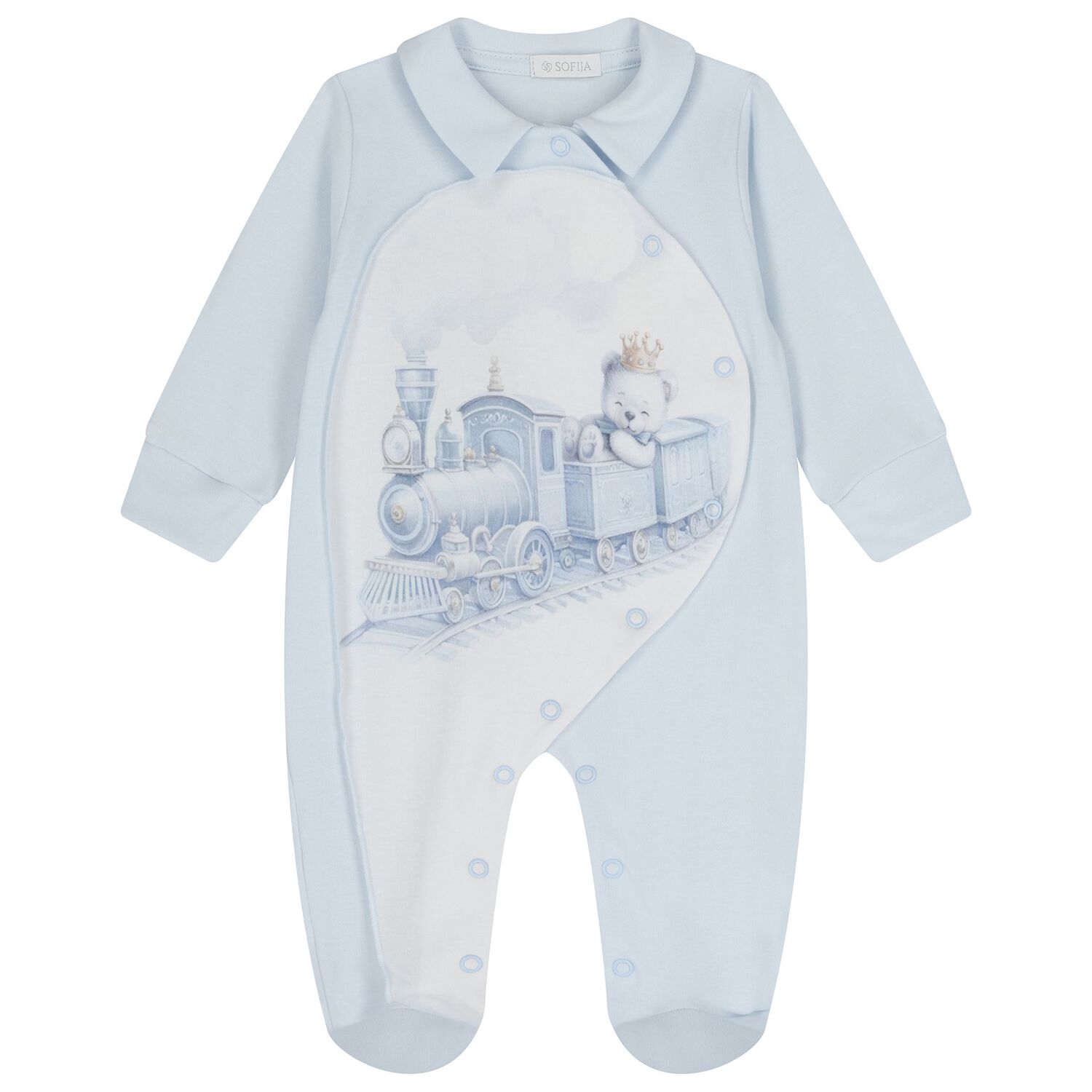Baby Boys Blue & White Teddy Bear Babygrow Gift Set, 1, hi-res
