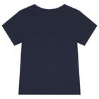 Girls Navy Blue Logo T-Shirt, 3, hi-res
