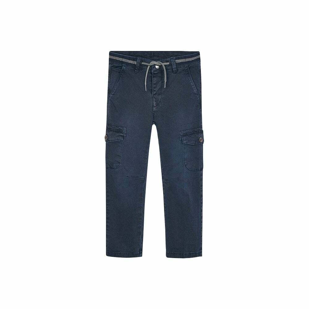 Childrens navy cargo trousers clearance
