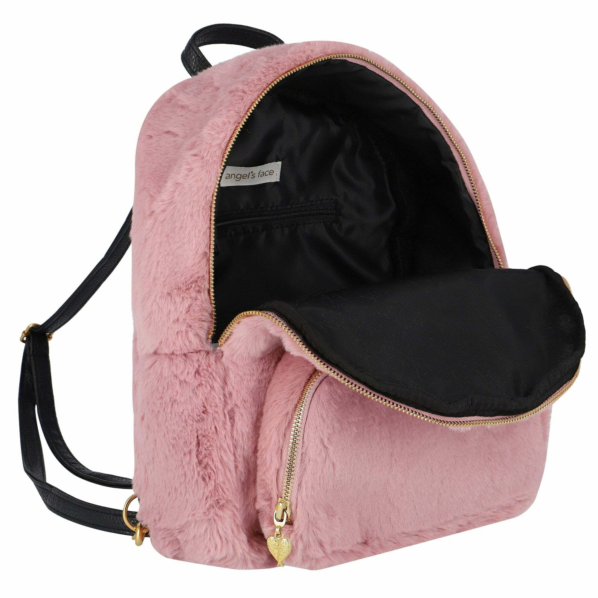 Angel s Face Girls Pink Faux Fur Backpack Junior Couture UK
