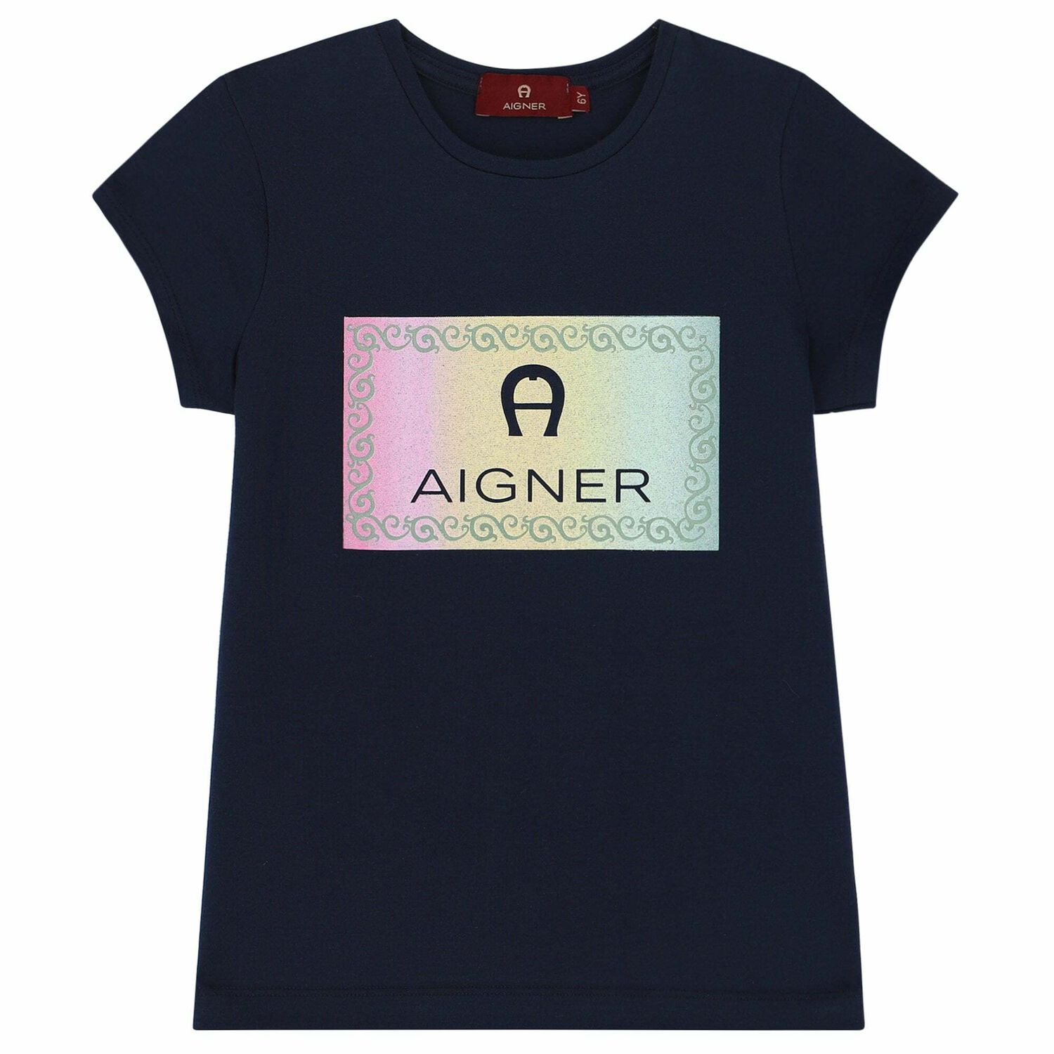 Girls Navy Logo T-Shirt, 1, hi-res