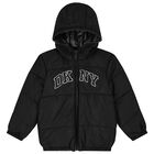 Black Logo Reversible Puffer Jacket, 1, hi-res