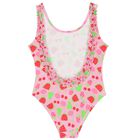 Girls Pink Fruits Ruffled Swimsuit, 1, hi-res