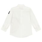 Boys White Logo Shirt, 1, hi-res