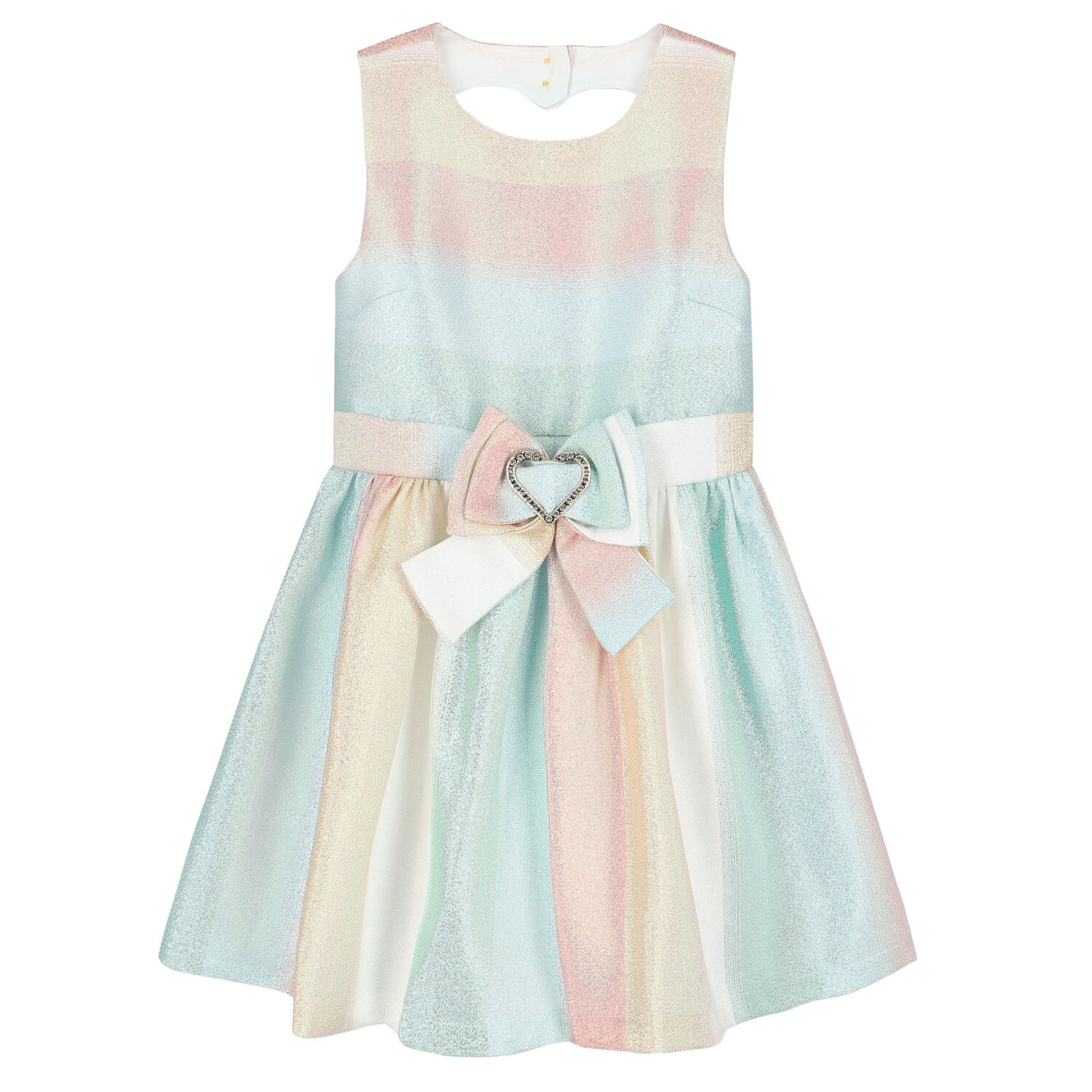 Girls Glitter Striped Dress , 1, hi-res