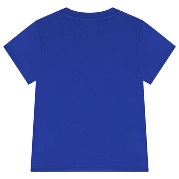 Boys Blue Elephant Logo T-Shirt