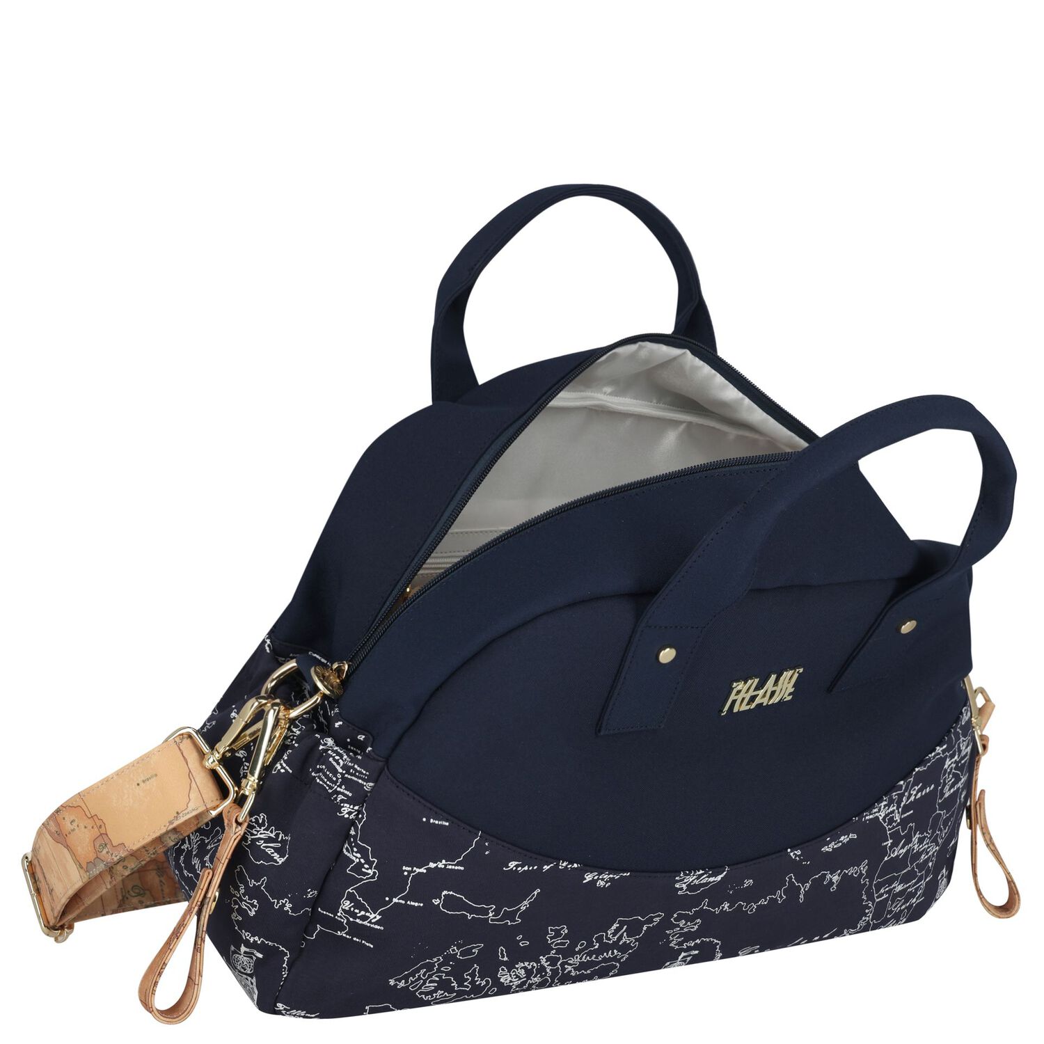 Navy Blue Geo Map Baby Changing Bag , 1, hi-res