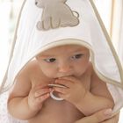 Baby Boys White Rabbit Hooded Towel, 1, hi-res