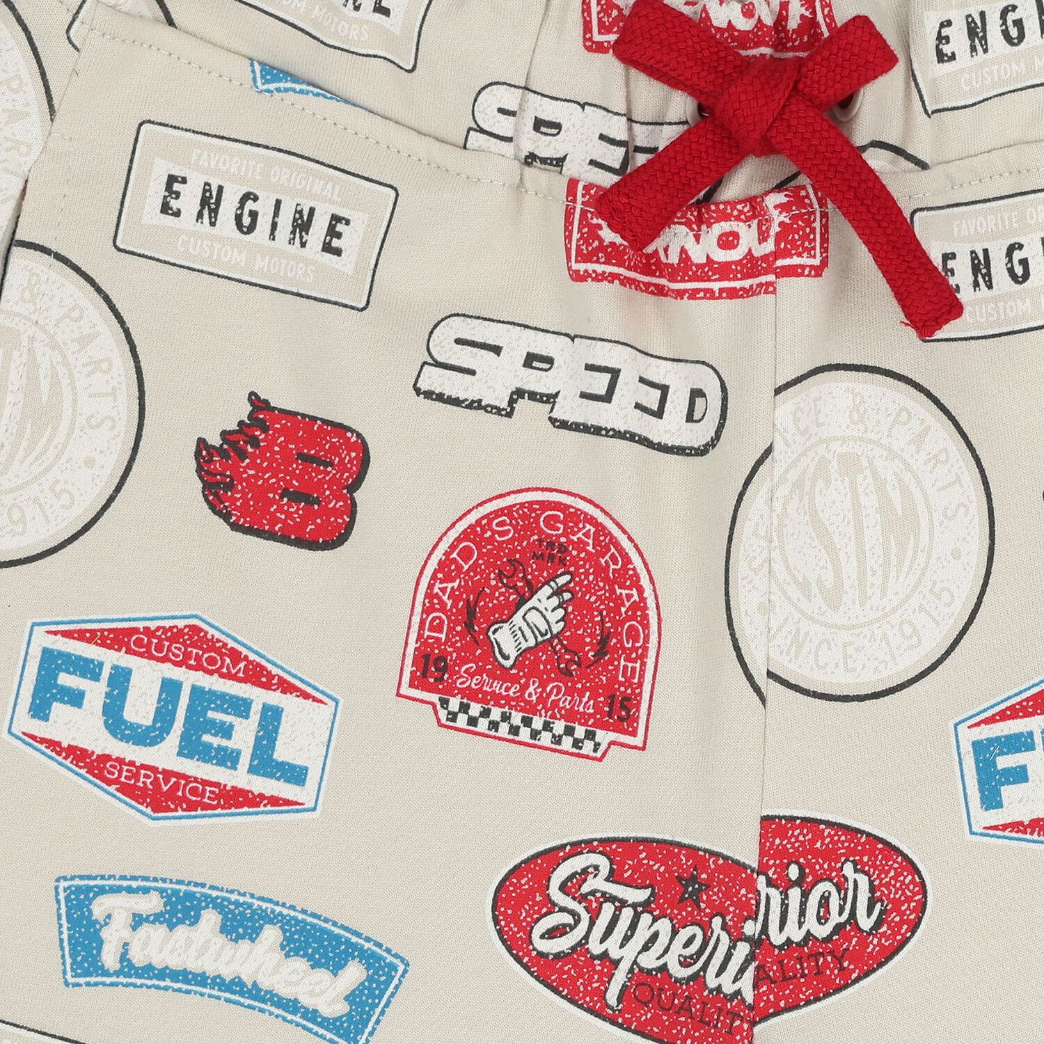 Boys Beige Logo Shorts, 1, hi-res