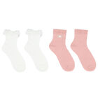 Girls White & Pink Socks ( 2-Pack ), 2, hi-res