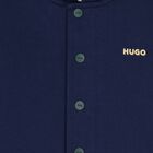 Boys Navy Blue Logo Hooded Top, 1, hi-res