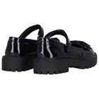 Girls Black Bow Leather Shoes, 1, hi-res
