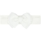 Baby Girls White Bow Headband, 3, hi-res