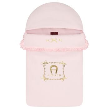 Baby Girls Pink & Gold Bow Logo Nest