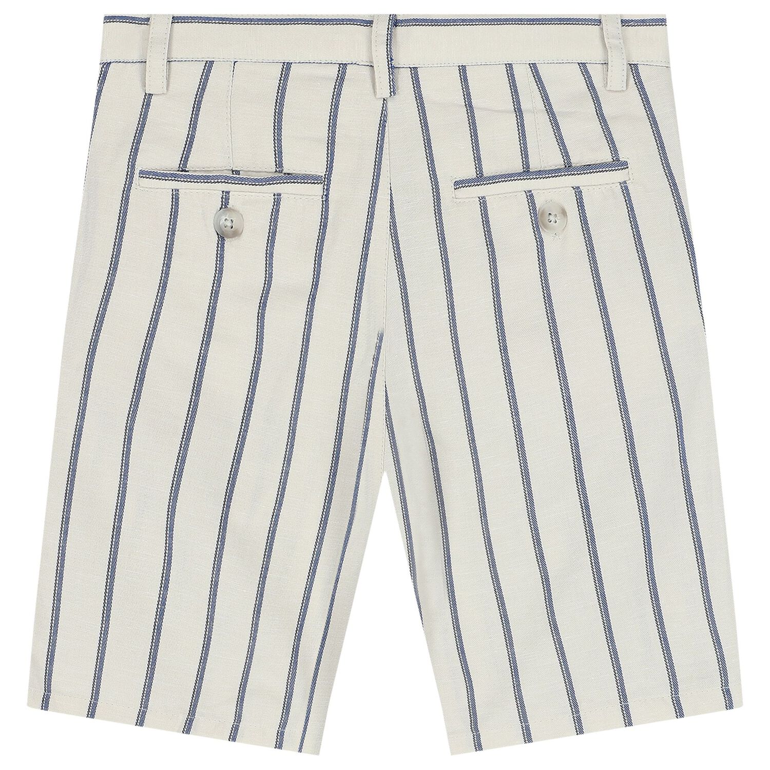 Boys Ivory & Navy Blue Striped Shorts Set, 2, hi-res image number null