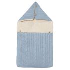 Baby Boys Blue & Ivory Cable Knit Nest, 3, hi-res