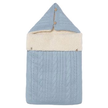 Baby Boys Blue & Ivory Cable Knit Nest