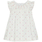 Younger Girls White Floral Dress, 1, hi-res