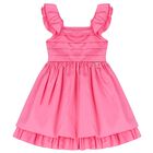 Girls Pink Flared Dress, 1, hi-res