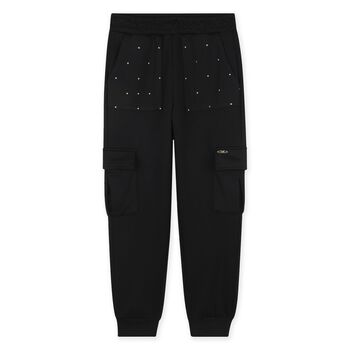 Girls Black Logo Joggers