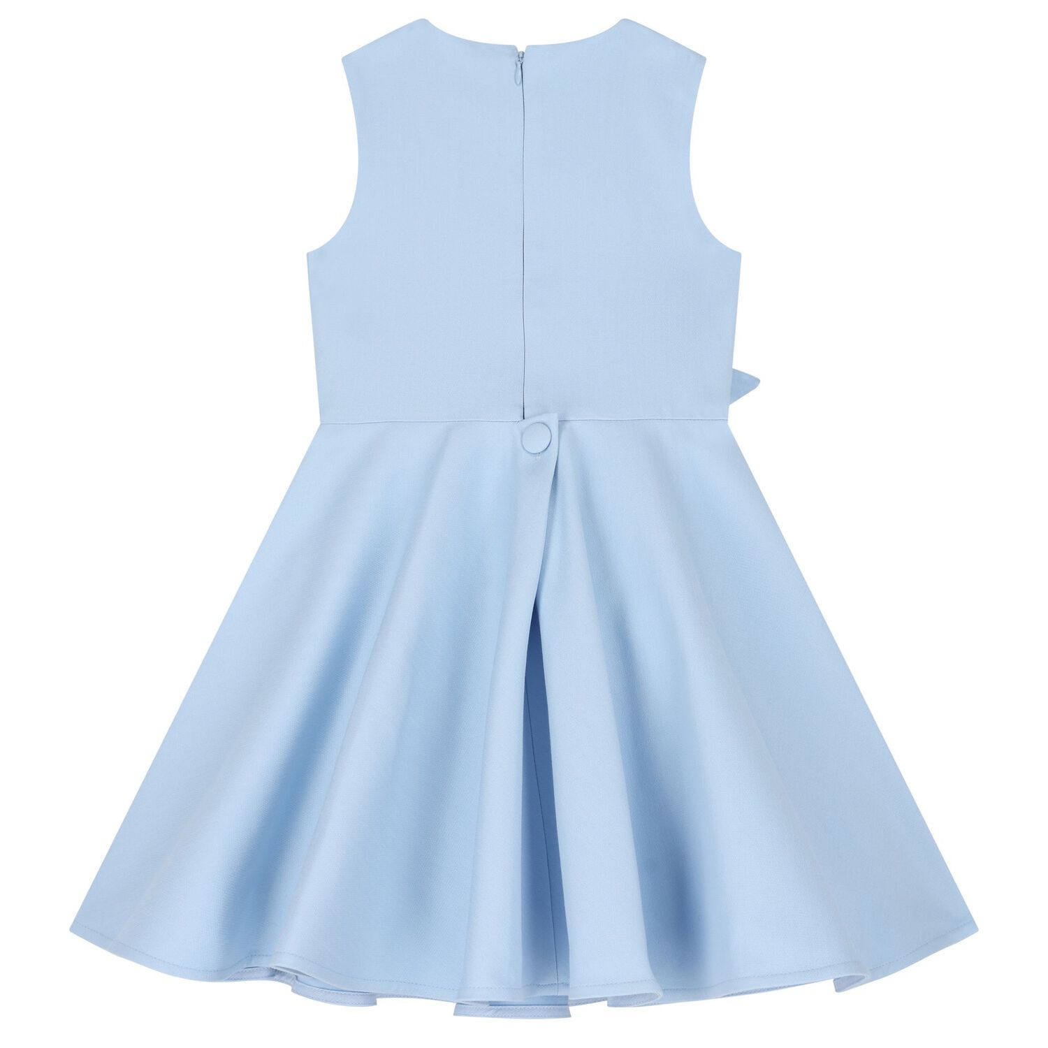 Girls Blue Satin Floral Dress, 3, hi-res