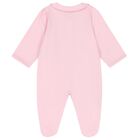 Baby Girls Pink Logo Babygrow, 1, hi-res