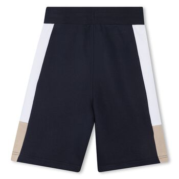 Boys Navy Blue Logo Shorts