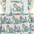 Baby Girls Ivory Floral Logo Romper, 1, hi-res
