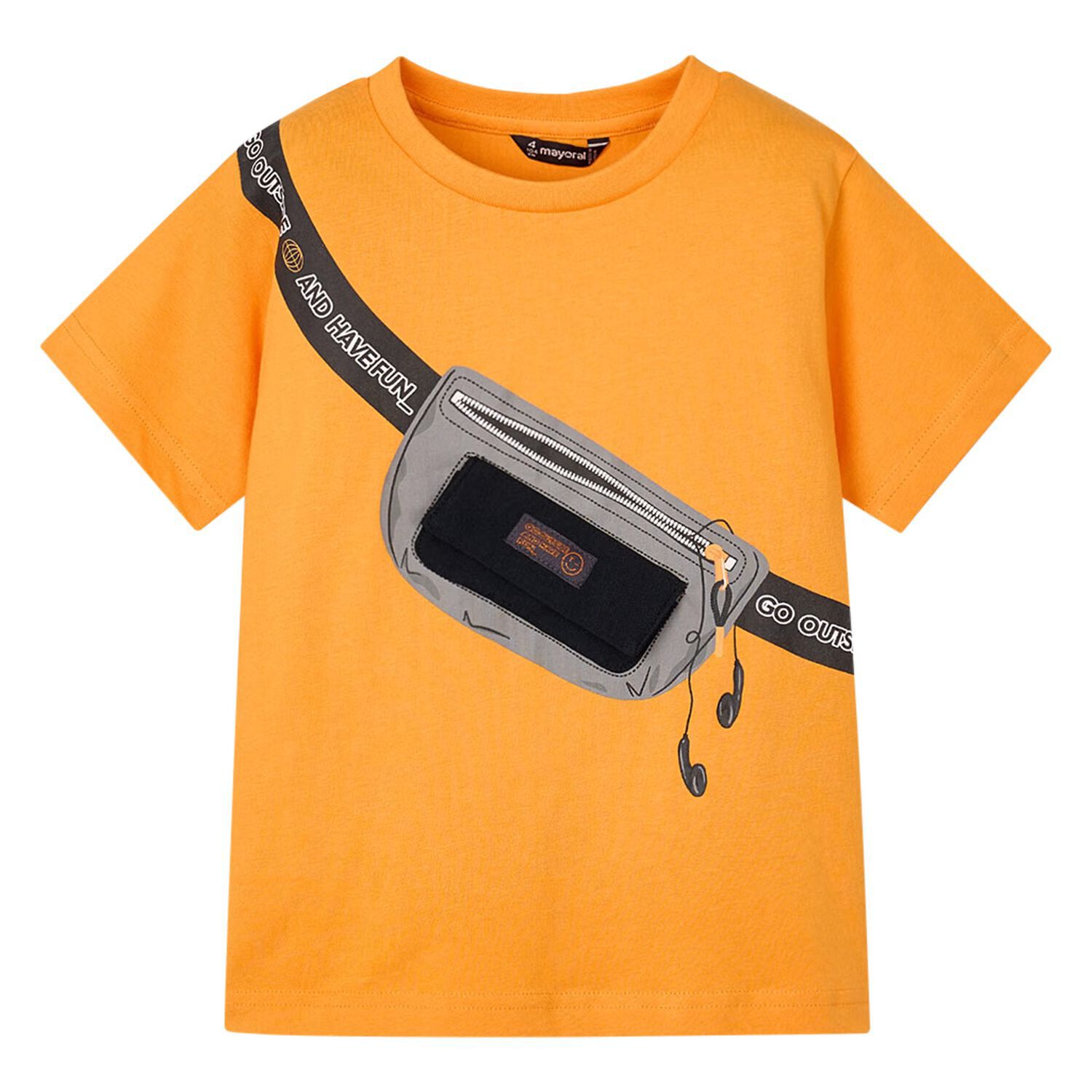 Boys Orange Bag T-Shirt, 3, hi-res image number null